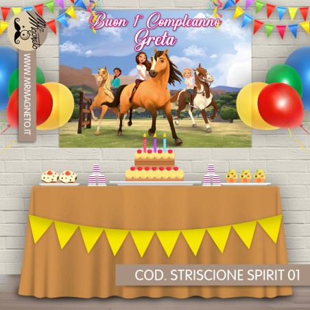 Striscione Spirit cavallo selvaggio - 01 - carta cm 140x100 personalizzato