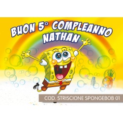 Striscione Spongebob - 01 - carta cm 140x100 personalizzato
