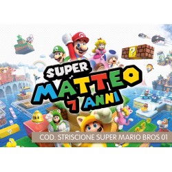 Striscione Super Mario Bros - 01 - carta cm 140x100 personalizzato