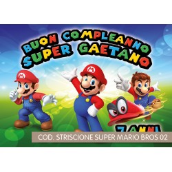Striscione Super Mario Bros - 02 - carta cm 140x100 personalizzato