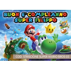 Striscione Super Mario Bros - 03 - carta cm 140x100 personalizzato