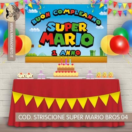 Striscione Super Mario Bros - 04 - carta cm 140x100 personalizzato