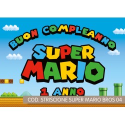 Striscione Super Mario Bros - 04 - carta cm 140x100 personalizzato
