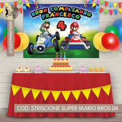 Striscione Super Mario Bros - 06 - carta cm 140x100 personalizzato
