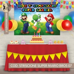 Striscione Super Mario Bros - 07 - carta cm 140x100 personalizzato