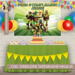 Striscione Tartarughe Ninja - 01 - carta cm 140x100 personalizzato