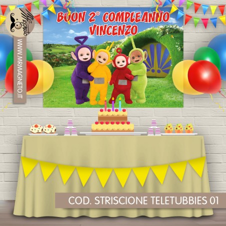 Striscione Teletubbies - 01 - carta cm 140x100 personalizzato