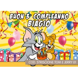 Striscione Tom e Jerry 01 - carta cm 140x100 personalizzato