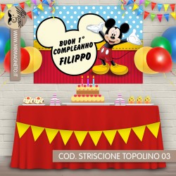 Striscione Topolino - 03 - carta cm 140x100 personalizzato