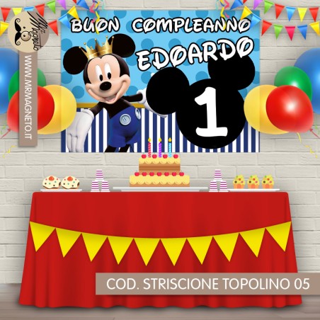 Striscione Topolino - 05 - carta cm 140x100 personalizzato