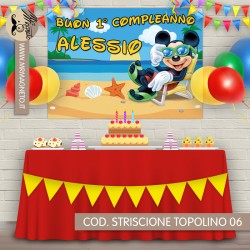 Striscione Topolino - 06 - carta cm 140x100 personalizzato