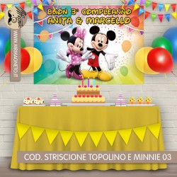Striscione Topolino e Minnie - 03 - carta cm 140x100 personalizzato