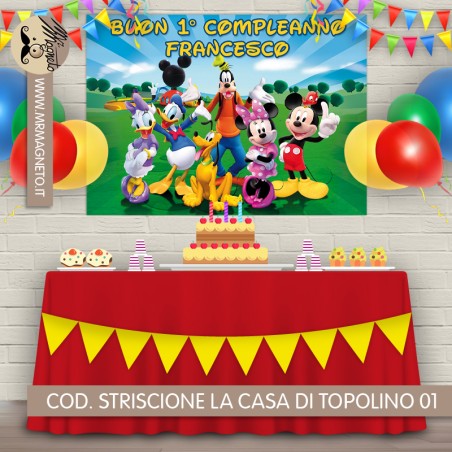 Striscione La Casa di Topolino - 01 - carta cm 140x100 personalizzato