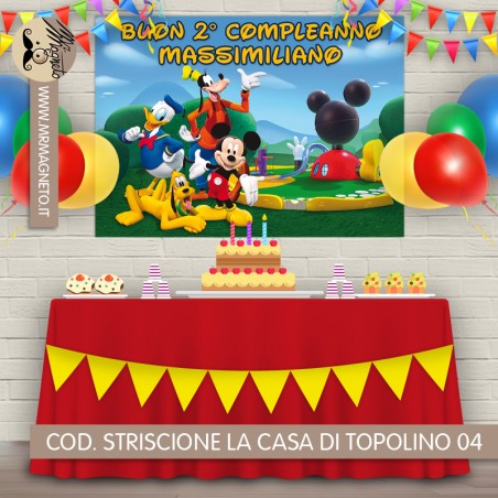 Striscione La Casa di Topolino - 04 - carta cm 140x100 personalizzato