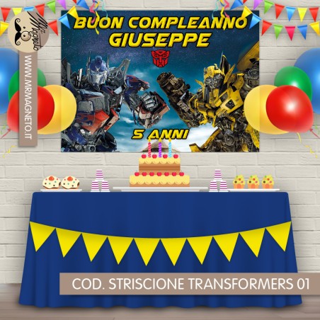 Striscione Transformers - 01 - carta cm 140x100 personalizzato