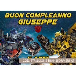 Striscione Transformers - 01 - carta cm 140x100 personalizzato