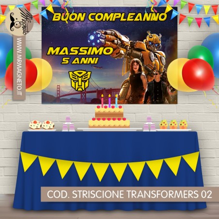 Striscione Transformers - 02 - carta cm 140x100 personalizzato