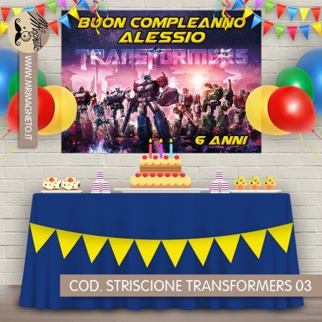 Striscione Transformers - 03 - carta cm 140x100 personalizzato