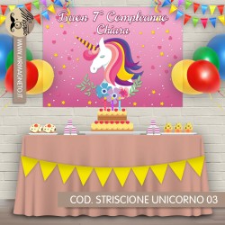 Striscione Unicorno - 03 - carta cm 140x100 personalizzato