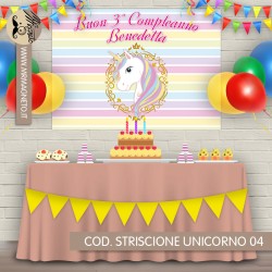 Striscione Unicorno - 04 - carta cm 140x100 personalizzato