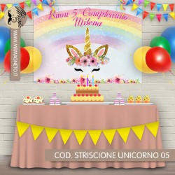 Striscione Unicorno - 05 - carta cm 140x100 personalizzato