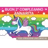 Striscione Unicorno - 06 - carta cm 140x100 personalizzato