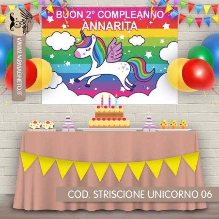 Striscione Unicorno - 06 - carta cm 140x100 personalizzato