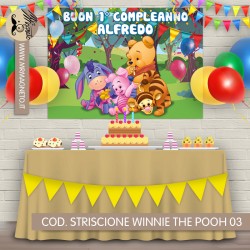 Striscione Winnie the Pooh - 03 - carta cm 140x100 personalizzato