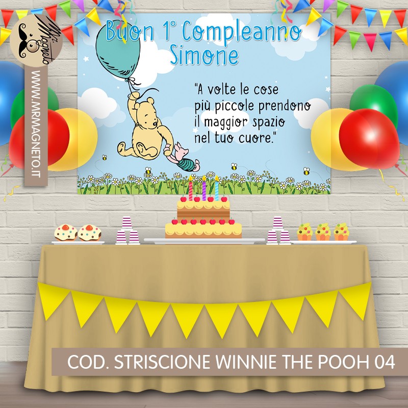 Striscione Winnie the Pooh - 04 - carta cm 140x100 personalizzato