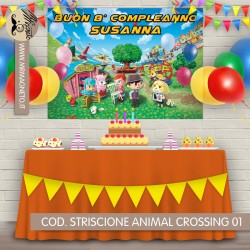 Striscione Animal crossing - 01 - carta cm 140x100 personalizzato