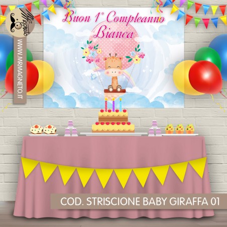 Striscione Baby giraffa - 01 - carta cm 140x100 personalizzato