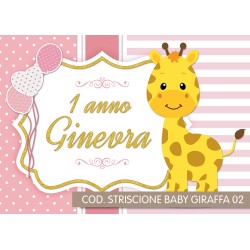 Striscione Baby giraffa - 02 - carta cm 140x100 personalizzato