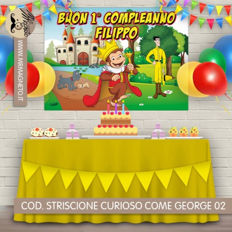 Striscione Curioso come George - 02 - carta cm 140x100 personalizzato