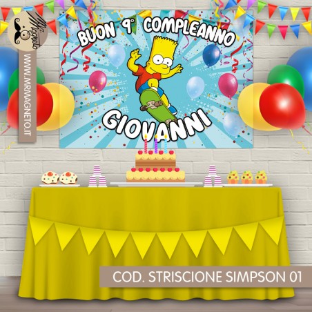 Striscione Simpson - 01 - carta cm 140x100 personalizzato