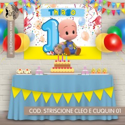 Striscione Cleo e Cuquin - 01 - carta cm 140x100 personalizzato