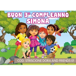 Striscione Dora and friends - 01 - carta cm 140x100 personalizzato