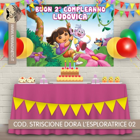 Striscione Dora l'esploratrice - 02 - carta cm 140x100 personalizzato