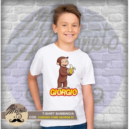 T-shirt Curioso come George - 01 - personalizzata