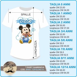 T-shirt Baby Topolino - 01 - personalizzata