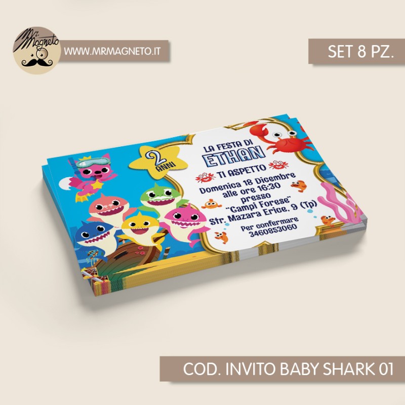 Inviti festa Baby shark - 01
