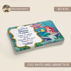 Inviti festa Ariel sirenetta - 01