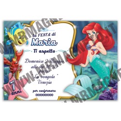 Inviti festa Ariel sirenetta - 02