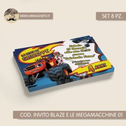 Inviti festa Blaze e le megamacchine - 01
