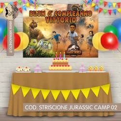 Striscione Jurassic camp - 02 - carta cm 140x100 personalizzato
