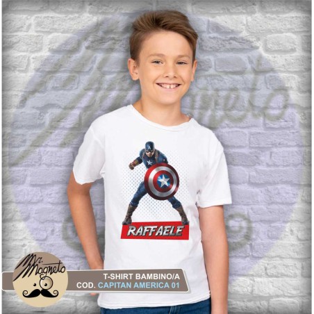 T-shirt Capitan America - 01 - personalizzata