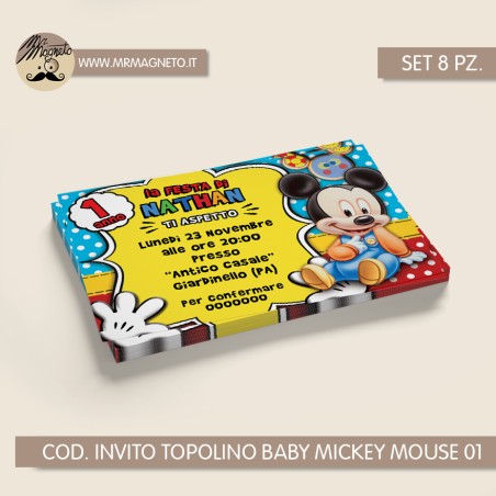 Inviti festa Topolino baby Mickey Mouse - 01