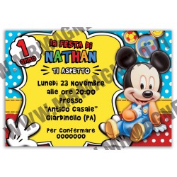 Inviti festa Topolino baby Mickey Mouse - 01