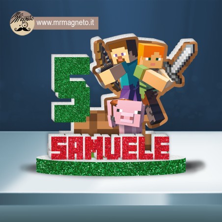 Sagoma Minecraft 01 con nome e numero