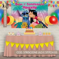 Striscione Lilo e Stitch - 03 - carta cm 140x100 personalizzato