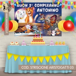Striscione Aristogatti Minou - 03 - carta cm 140x100 personalizzato